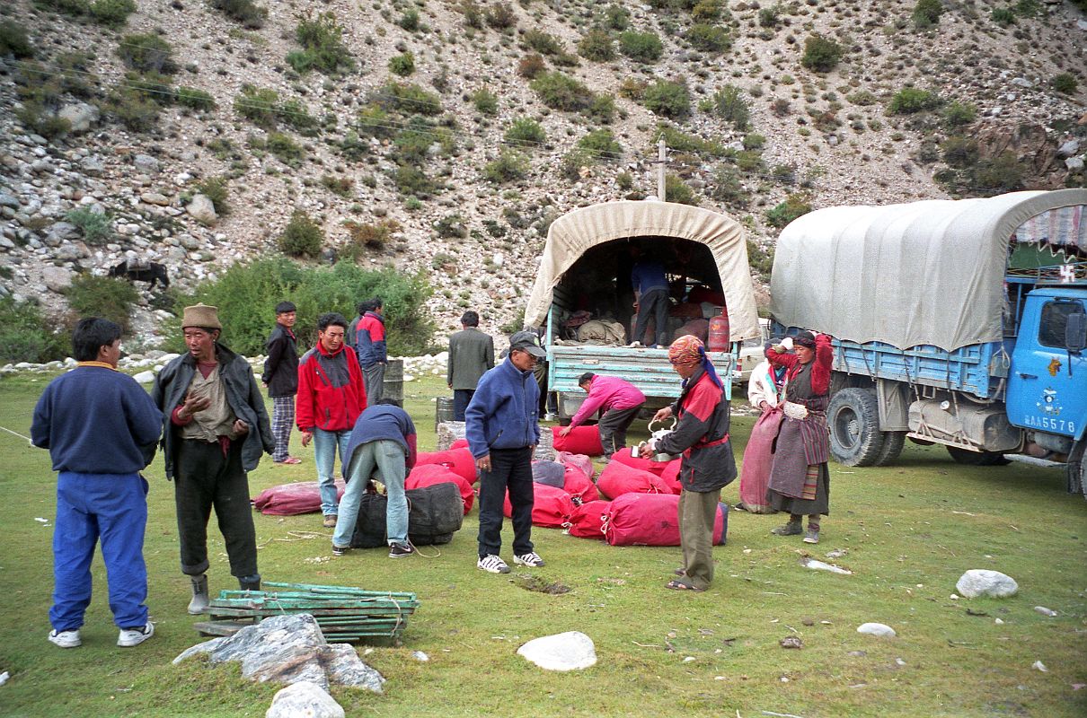 02 Unloading The Trucks At Kharta Tibet